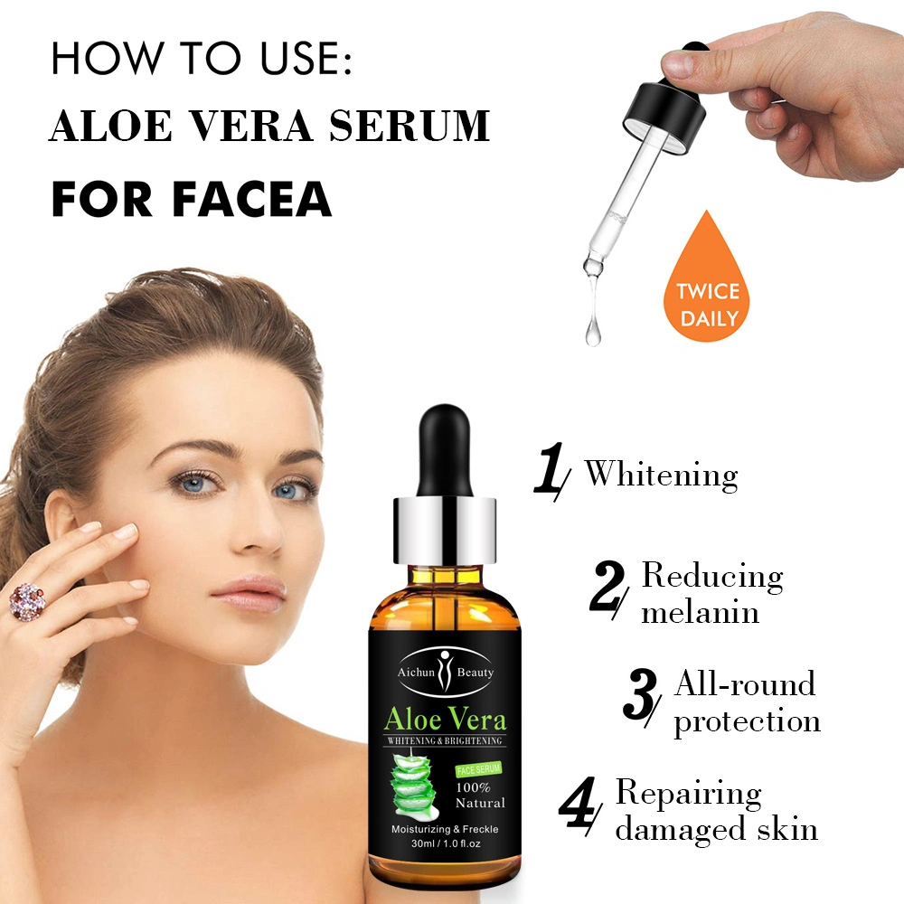 Aichun Aloe Vera Moisturizing Oil Control Lightening Acne Seal Melanin Repair Skin Facial Essence Serum
