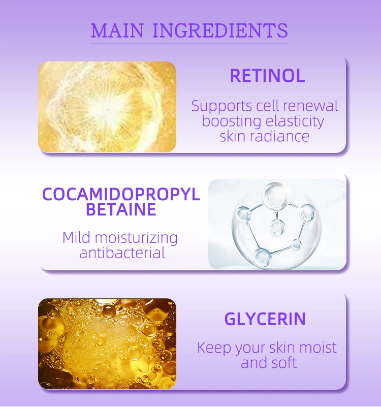 Wholesale Face Care Deep Clean Face Wash Skin Whitening Facial Wash Anti-Aging Cleanser Retinol Facial Cleanser