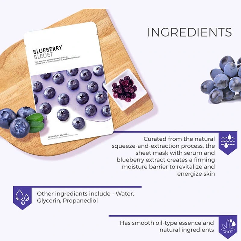 100% Natural Organic Best Brightening Hydrating Sheet Facial Mask Wholesale OEM Skin Care Oil Control Vitamin C Fruit Face Mask