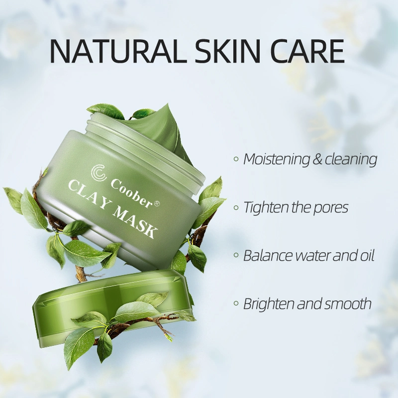 Green Tea Facial Clay Mask Wholesale Natural Ingredients Mud Mask Custom Logo