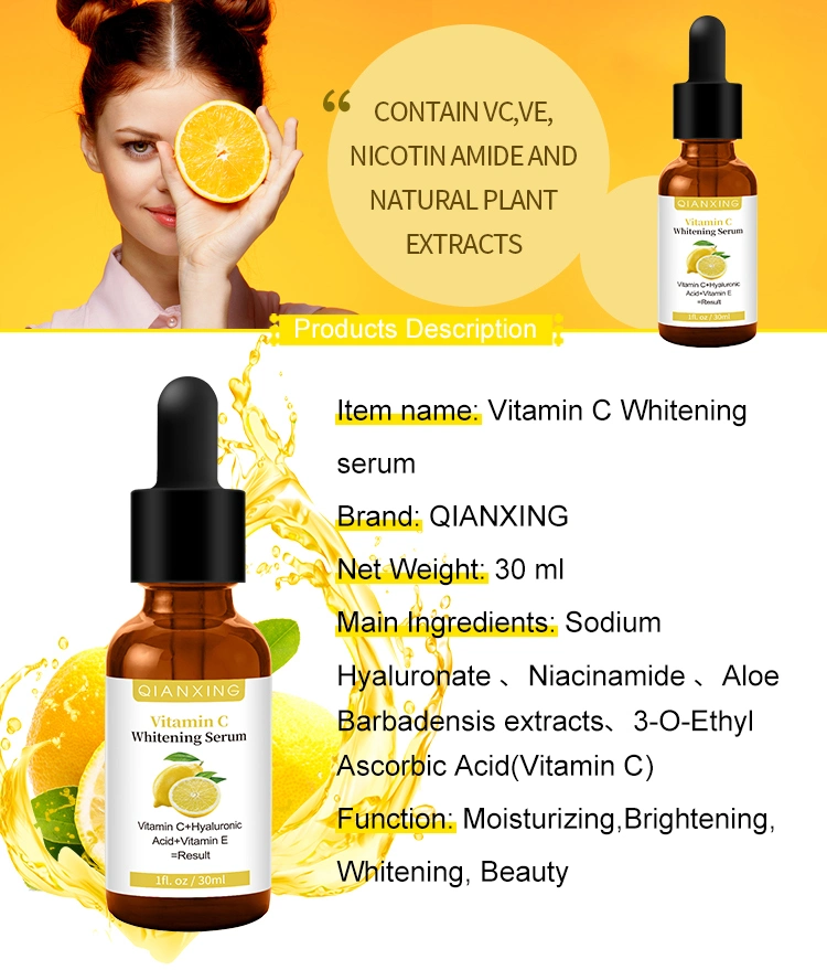 Private Label Whitening Brightening Hyaluronic Acid Vitamin C Niacinamide Facial Serum