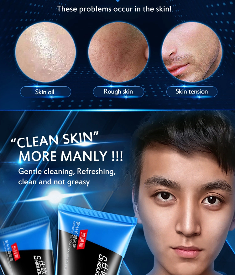 Men′s Moisturizing Face Cream+Deep Cleansing Cream Man Skin Care Anti Aging Day Cream Serum Anti Wrinkle Oil-Control Whitening