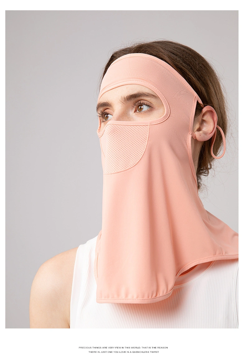 Neck and Head Cover Ice Silk Sunscreen Face Mask for Driving