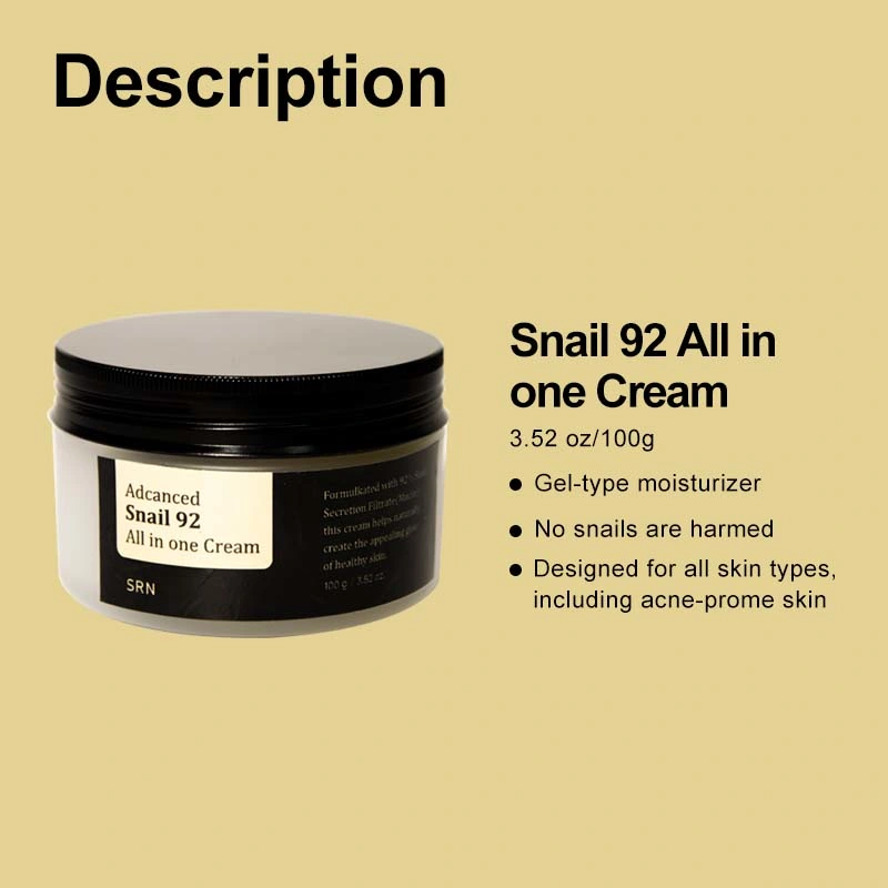 OEM Snail Secretion Filtrate Face Cream Repairing Anti Aging Skin Revitalizer Moisturizer