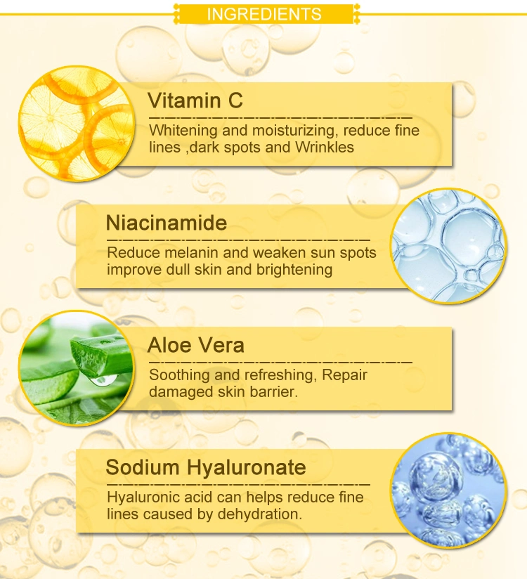 Private Label Whitening Brightening Hyaluronic Acid Vitamin C Niacinamide Facial Serum