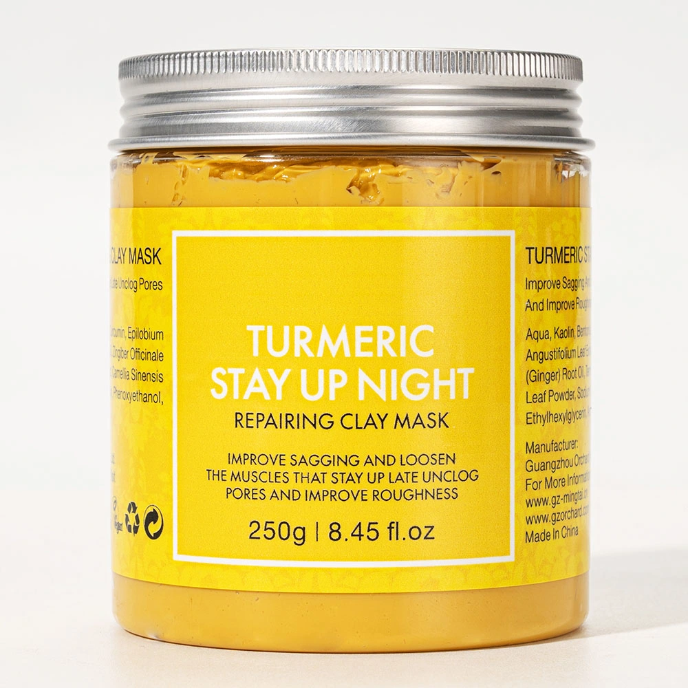 Natural Organic Facial Cleansing Clay Mask Face Brighten Whitening Turmeric Mud Masks