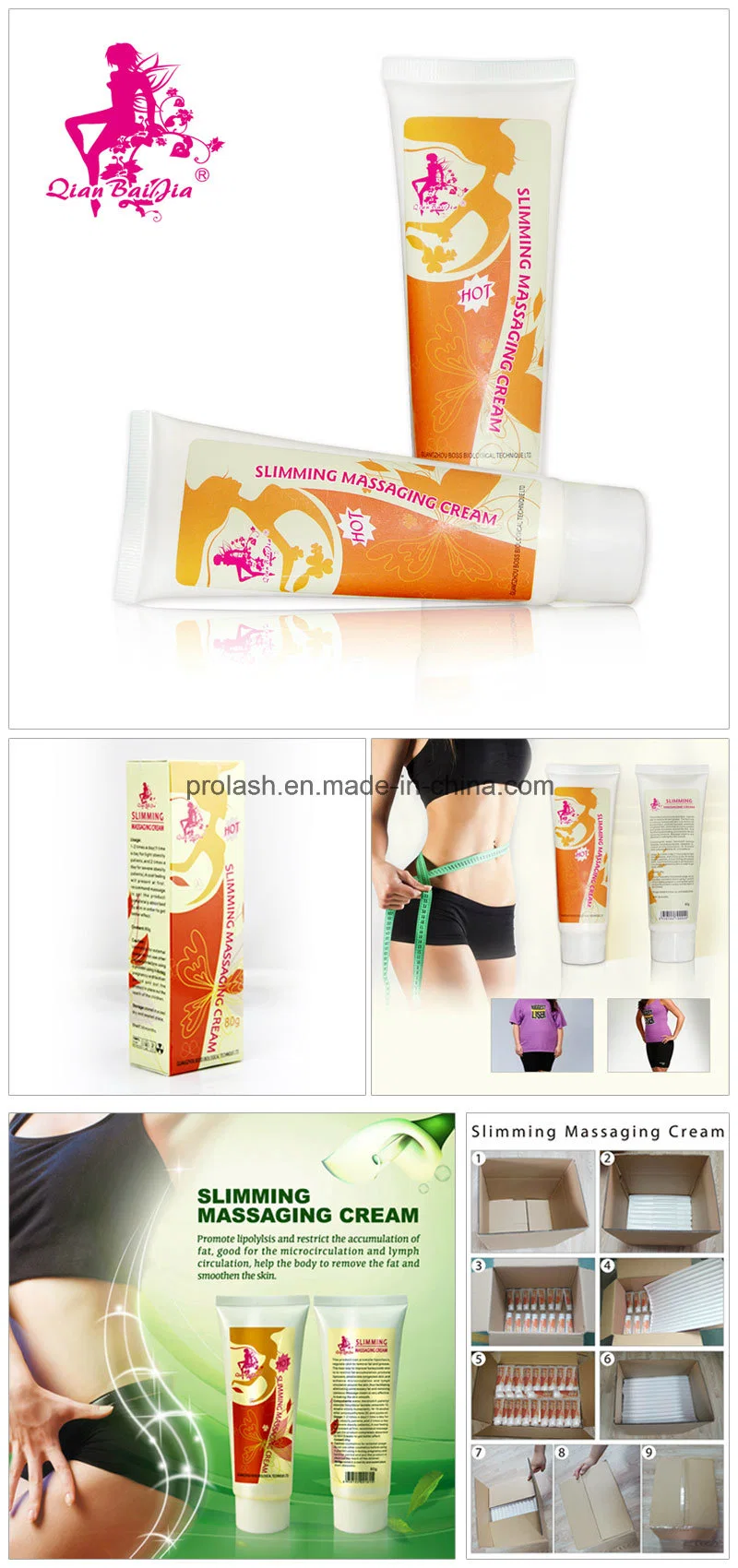 OEM Herbal Weight Loss Cream Qbeka Slimming Massaging Cream Thin Body Massaging Cream