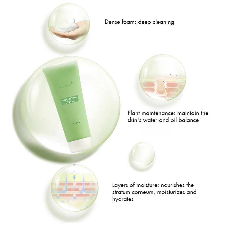 Beauty Clear Skin Care Make up Deep Facial Cleansing Powder Private Label Avocado Cleanser Face Wash Facial Foam Cleanser