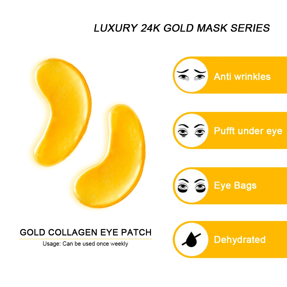 Low MOQ Herbal Moisturizing Firming Cooling Gel 24K Golden Bulk Eye Masks