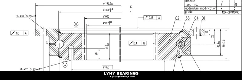 Light Type Slewing Ring Bearing Slewing Ring 22 1091 01