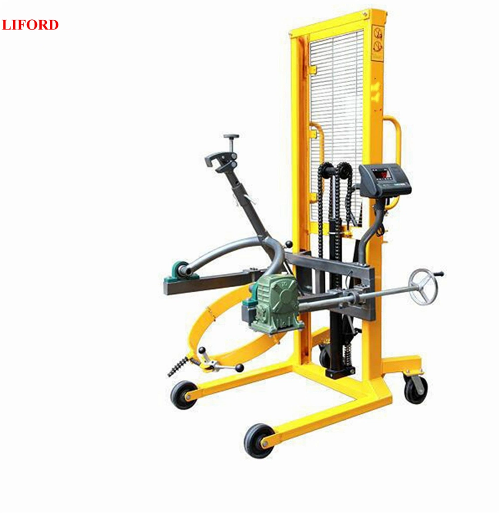 450kg Capacity 1.5m Lifting Height Hydraulic Drum Rotator