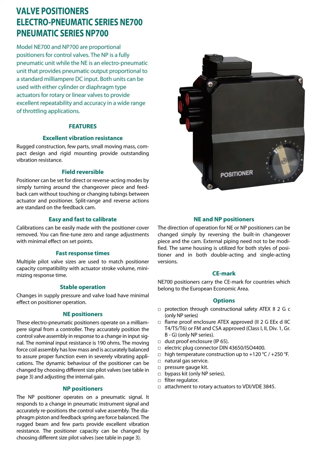 Ne724/S1a Electro-Pneumatic Positioner China Supplier