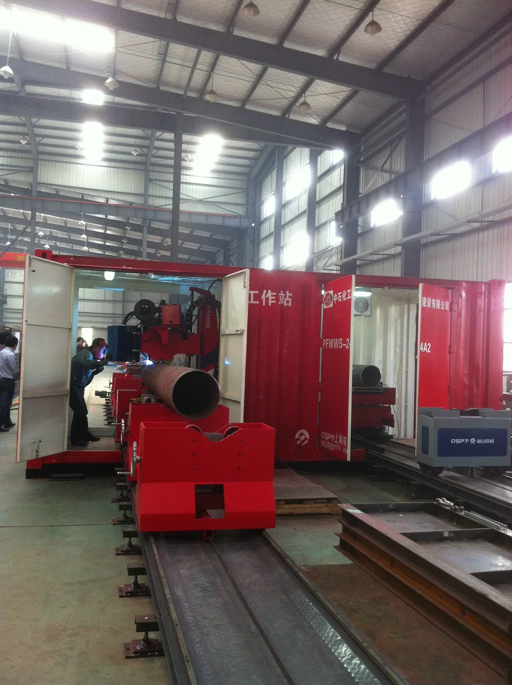 Lateral Supports Trolley for Long Pipes Welding