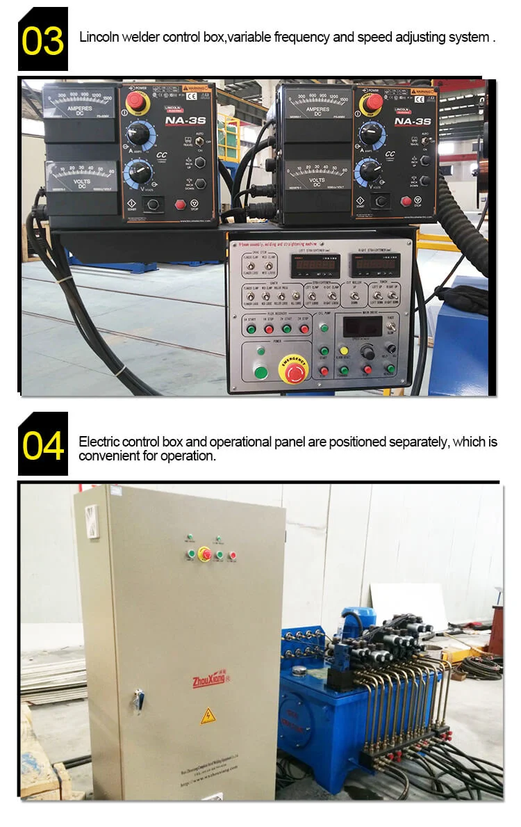 Automatic H Beam Steel Assembly-Welding-Straightening