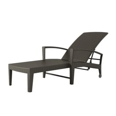 Aluminum Lounge Chair PE Weaving Ratten Waterproof Durable Outdoor Chaise Lounge