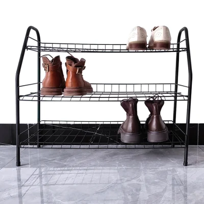 Living Room Furniture Metal Shoes Rack Stand Organizer Adjustable Shoes Rack for Home Entryways Cabinet