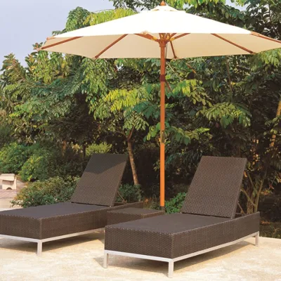 UV-Resistant PE-Rattan Folding Outdoor Beach Sun Lounger Chaise Lounger (TG-JW92)