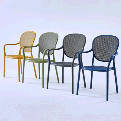 Nordic Plastic Dining Chairs Backrest Chairs Restaurant Armrests Stackable Plastic Chairs