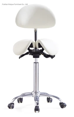 Ergonomic Swivel Adjustable Dental Saddle Stool Medical Chair with Wheels