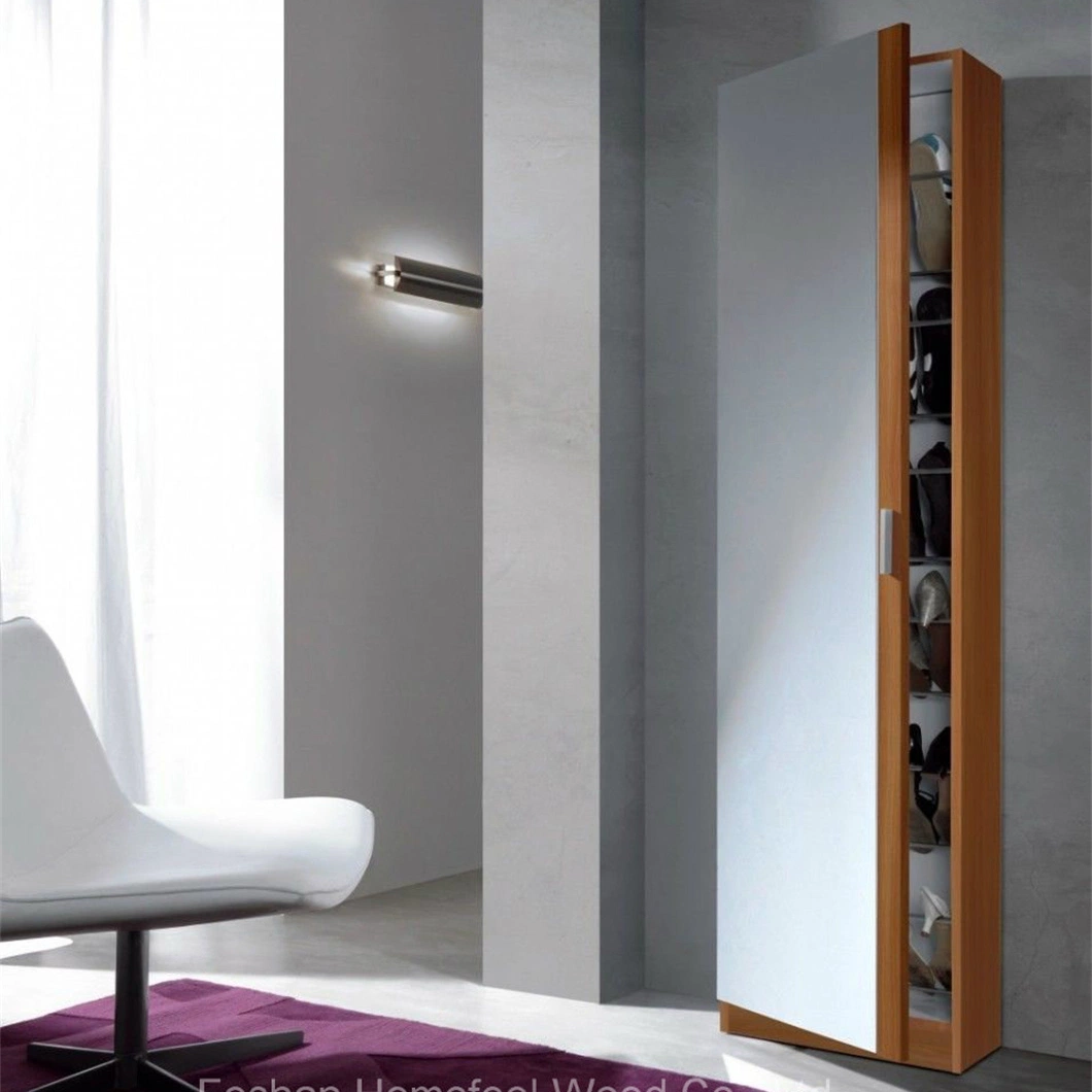 Tall Slim Shoe Storage Cabinet with Full-Length Mirror Door (HF-EY0825)