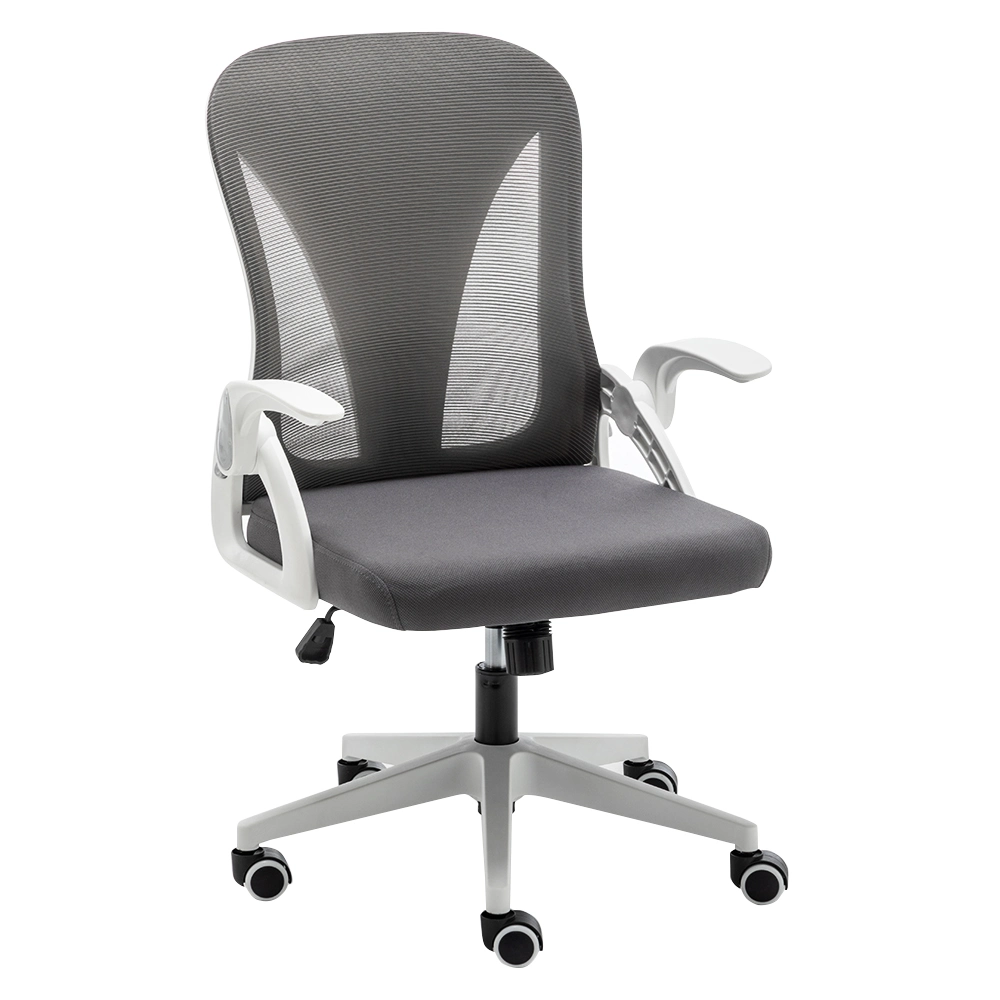 High Quality Low Price Folding Back Black Office Ergonomic Chair with Flip up Armrest