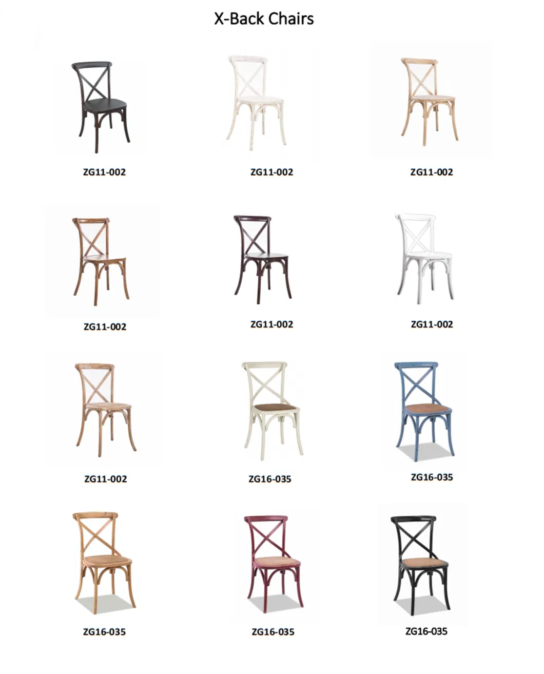 Manufacturer of Cross Back Wood Stacking Wedding Event Furniture Dining Cane Banquet Chair (ZG11-002)