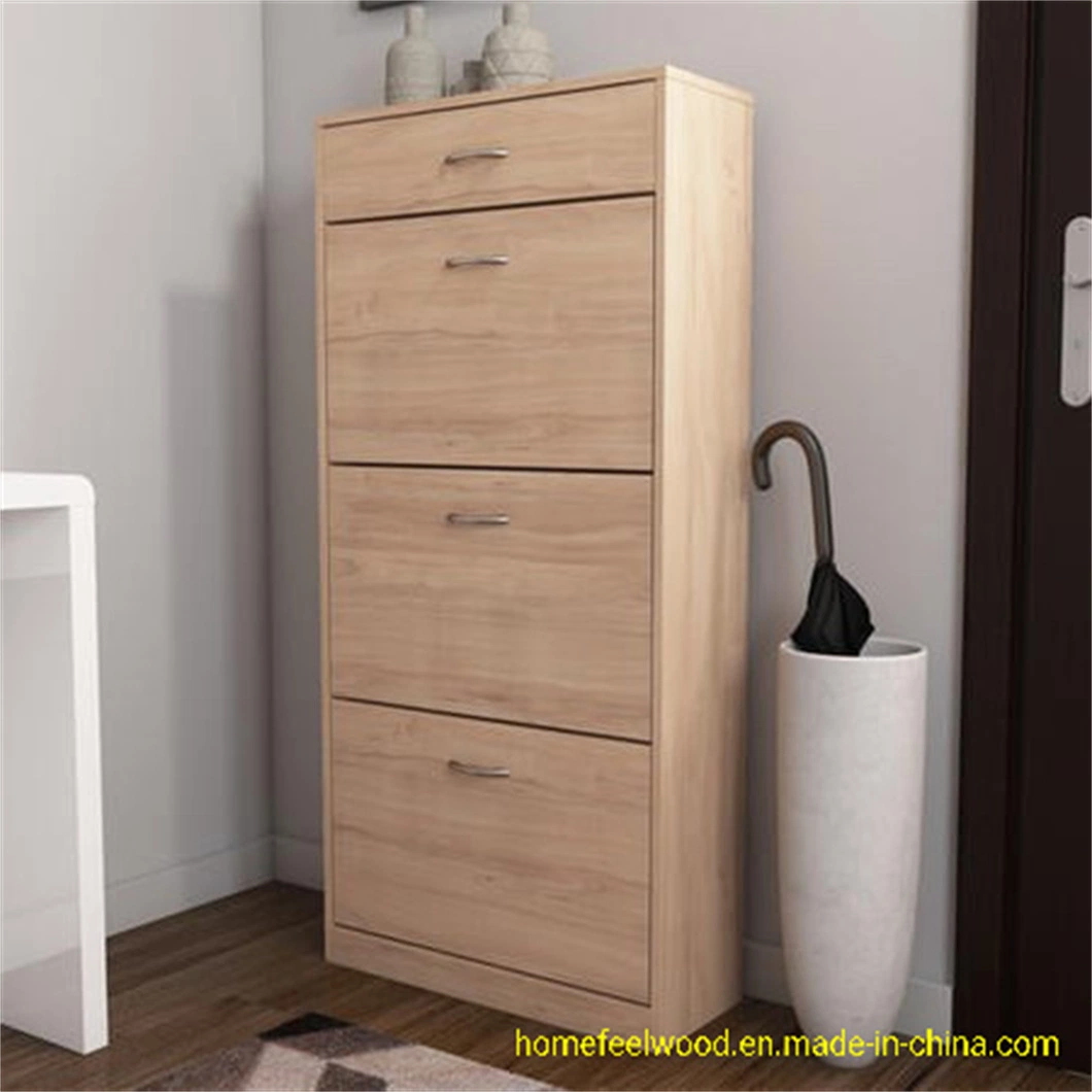 Torino Narrow Oak Wood Effect Shoe Storage Cabinet (HF-FN320)