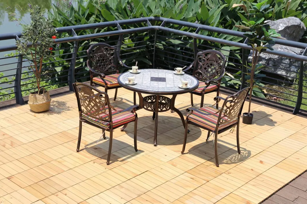 Outdoor Aluminum Tables and Chairs Outside The Courtyard Balcony Garden Outdoor Barbecue Table Marble Composite Tea Table