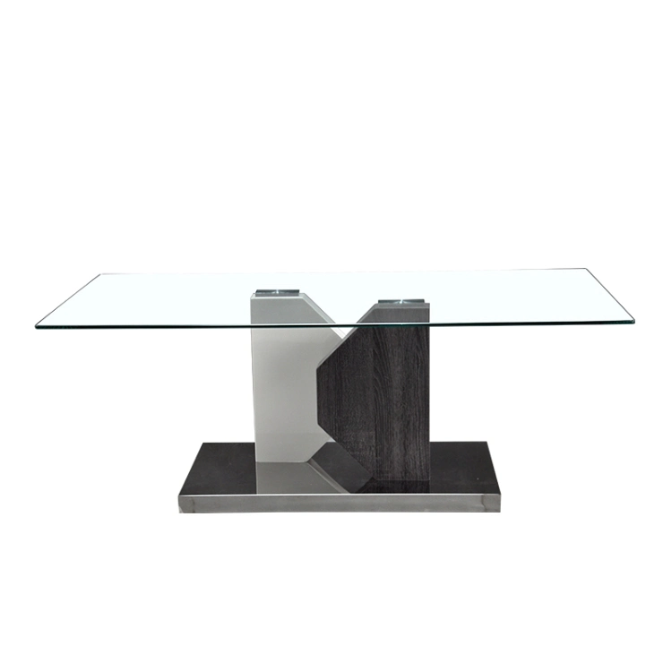 Modern Design Home Furniture Set MDF High Painting Tempered Glass Top Dining Table