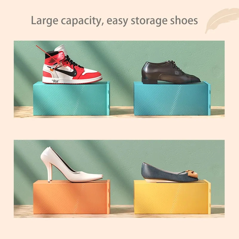 Colorful Large Capacity 12 Pack Plastic Shoe Boxes PP Material Organizer for Shoe Display