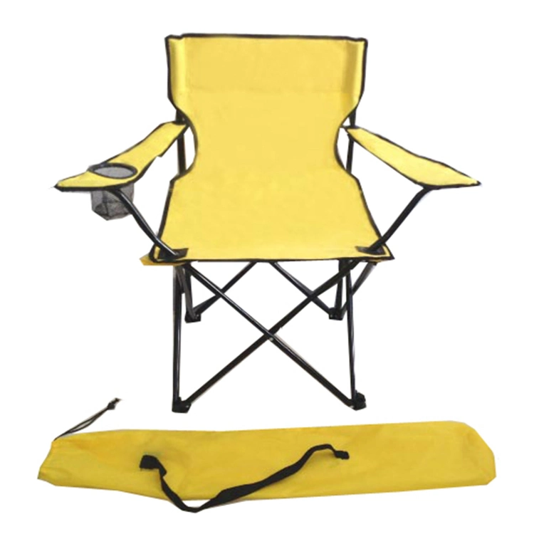 Outdoor Camping Chair Padded Quad Rod Chair Collapsible Steel Frame Portable