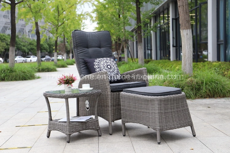 2PCS Pool Side Outdoor Aluminium Rattan Loungers Garden Sun Lougner