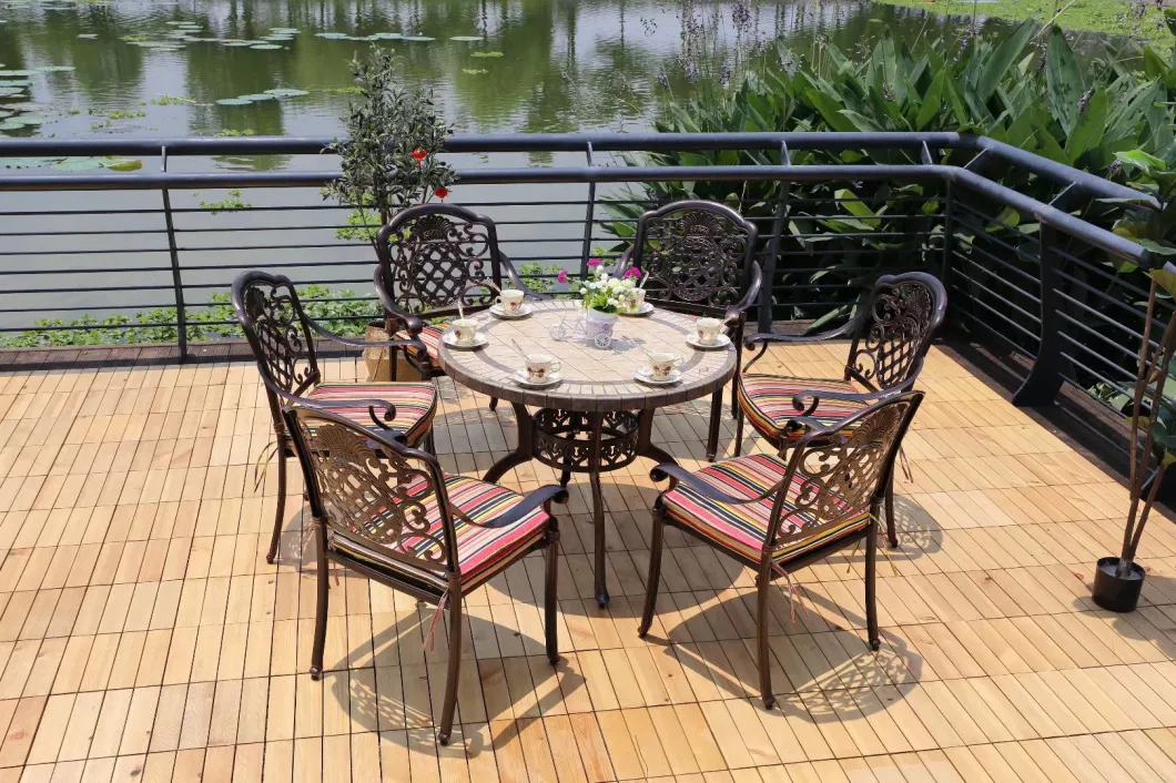 Outdoor Aluminum Tables and Chairs Outside The Courtyard Balcony Garden Outdoor Barbecue Table Marble Composite Tea Table