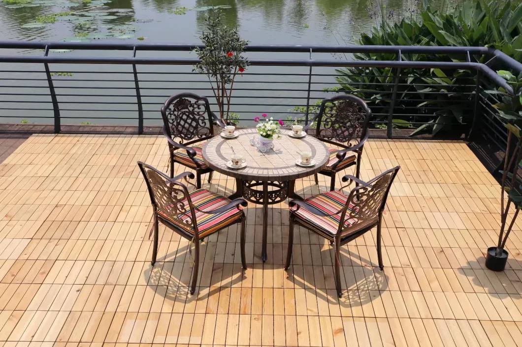 Outdoor Aluminum Tables and Chairs Outside The Courtyard Balcony Garden Outdoor Barbecue Table Marble Composite Tea Table