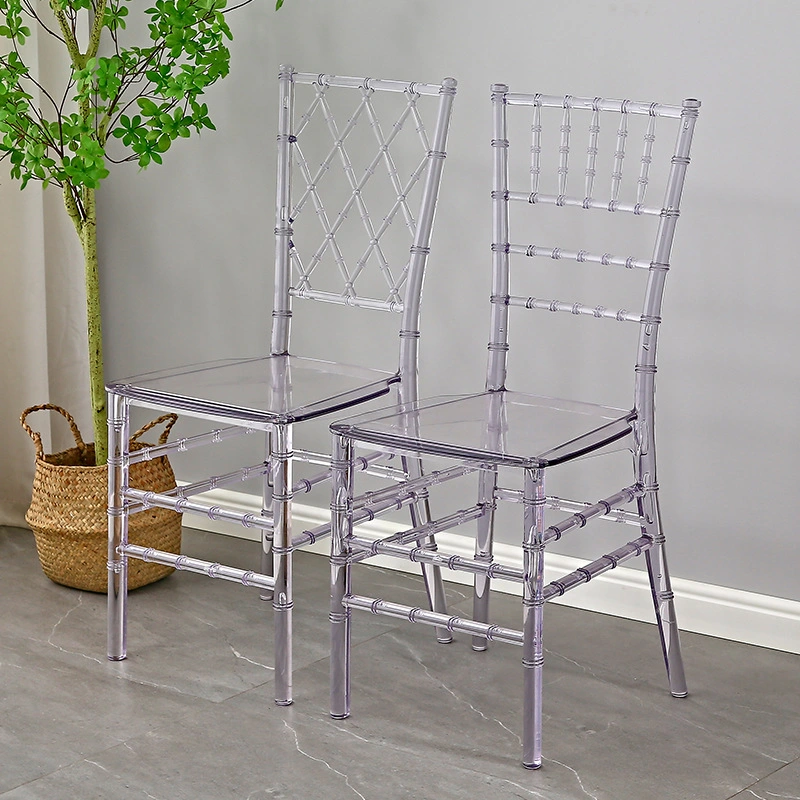 Wholesale Clear Acrylic/PC Crystal Event Tiffany Chiavari Chair Transparent Plastic Chair