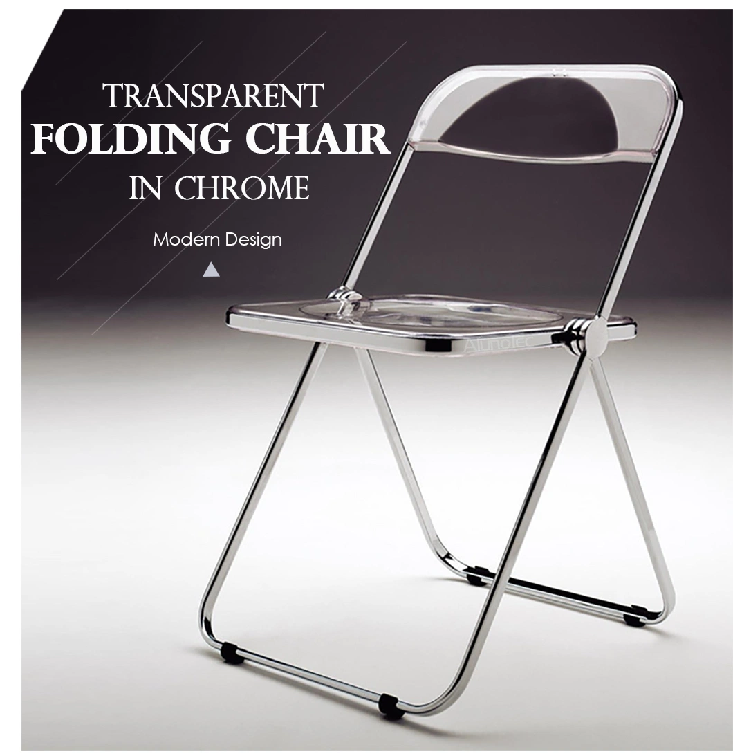 Italian Design Metal Chair Folding in Clear Plastic for Party/Dining/Kitchen/Office