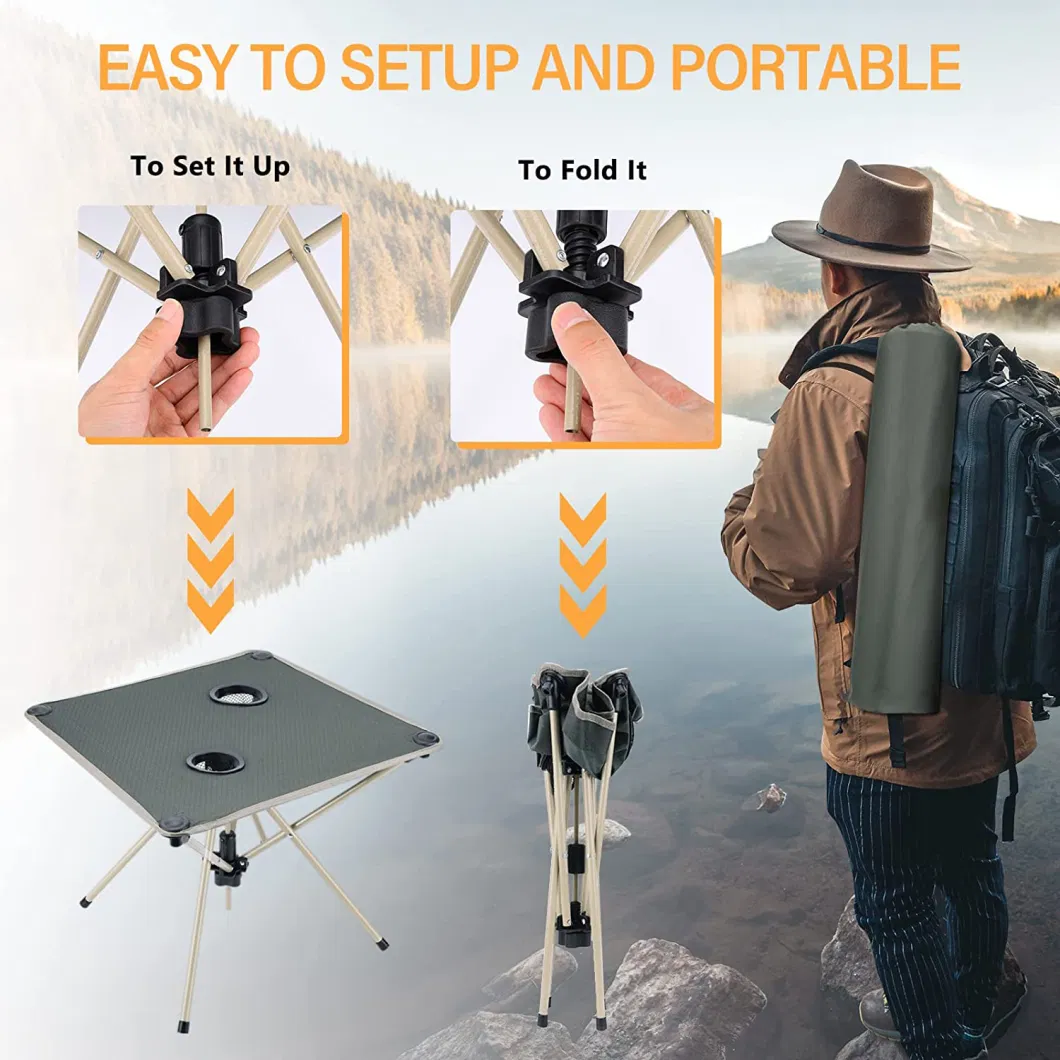 Woqi Portable Camping Table, Small and Lightweight Backpack Hiking Table