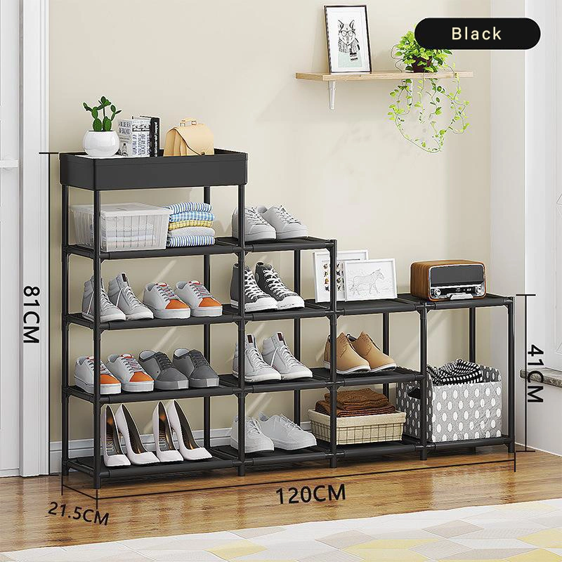 5 Tier Shoe Rack Cabinet Shoes Hanging Rack Floor Standing Metal Shoe Racks