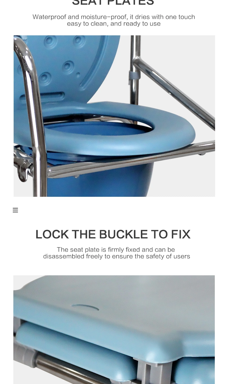 Toilet Chair with Wheels Pull out Commode for Patient