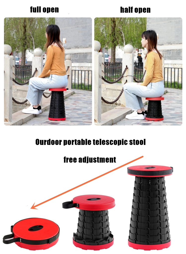 High Quality Retractable Stool Folding Stool Lightweight Sturdy with Load Capacity 400lbs Portable Collapsible Telescopic Stool