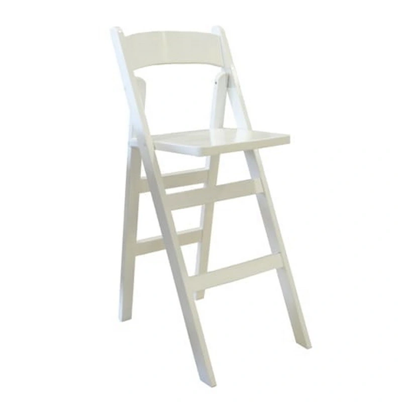 Wholesale Beach Wedding Event Party Wimbledon White Wood Folding Chair Stool Bar Chair for Dining Wedding Banquet Rental Business