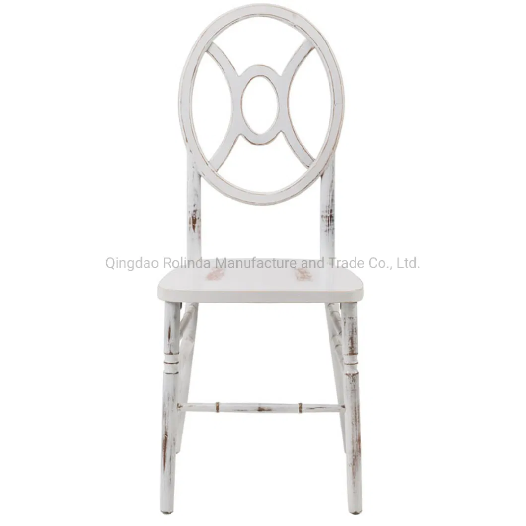 Popular Cheaper Price Powder Coating Commercial Furniture Restaurant Vintage Industrial Stackable Solid Wood Phoenix Round Back Dining Chair