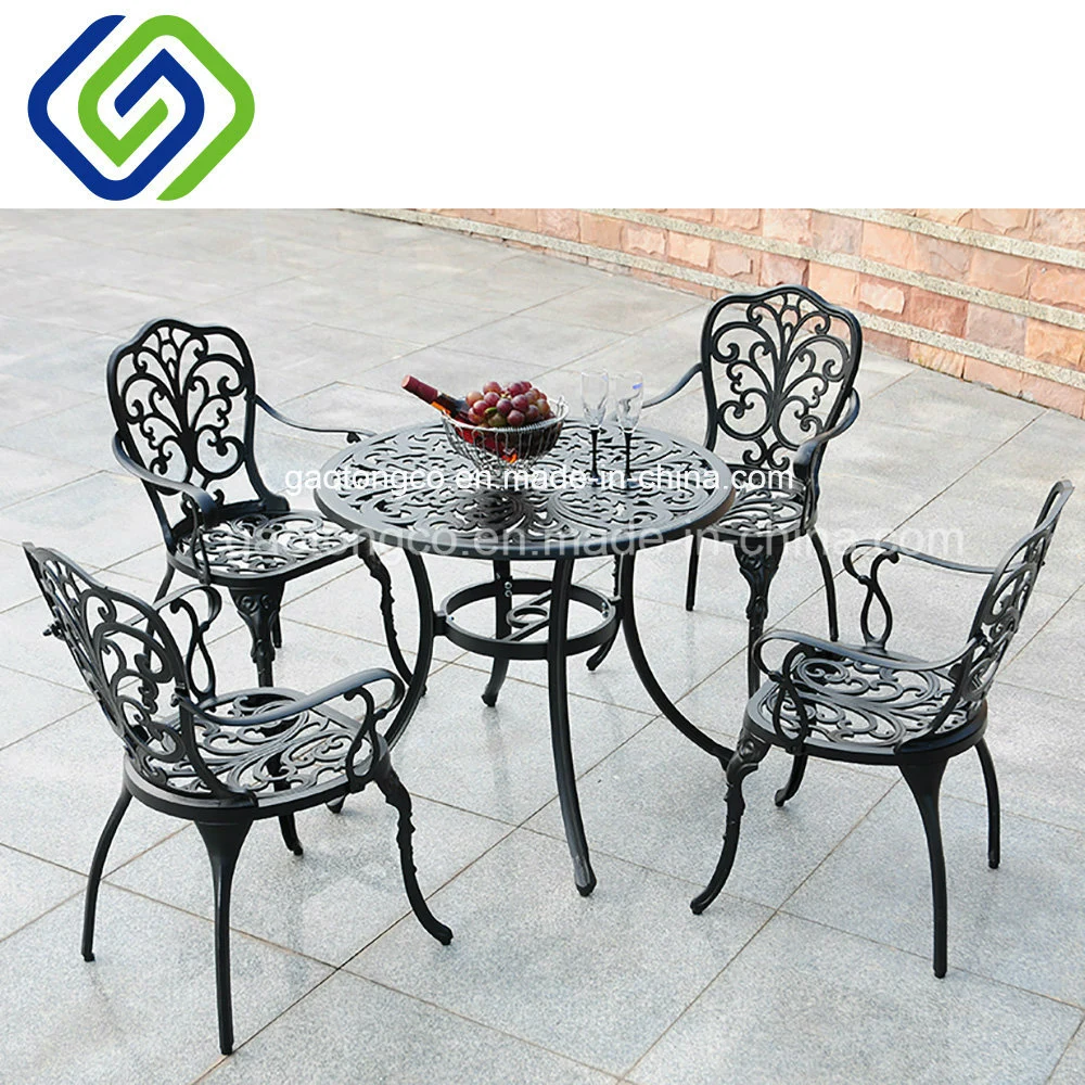 Cast Aluminium Cafe Bistro Set Patio Garden Outdoor Furniture Table and Chairs Set