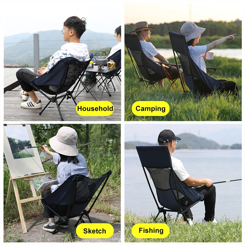 Aluminum Frame Collapsible Folding Heavy Duty Rocking Moon Camping Chair