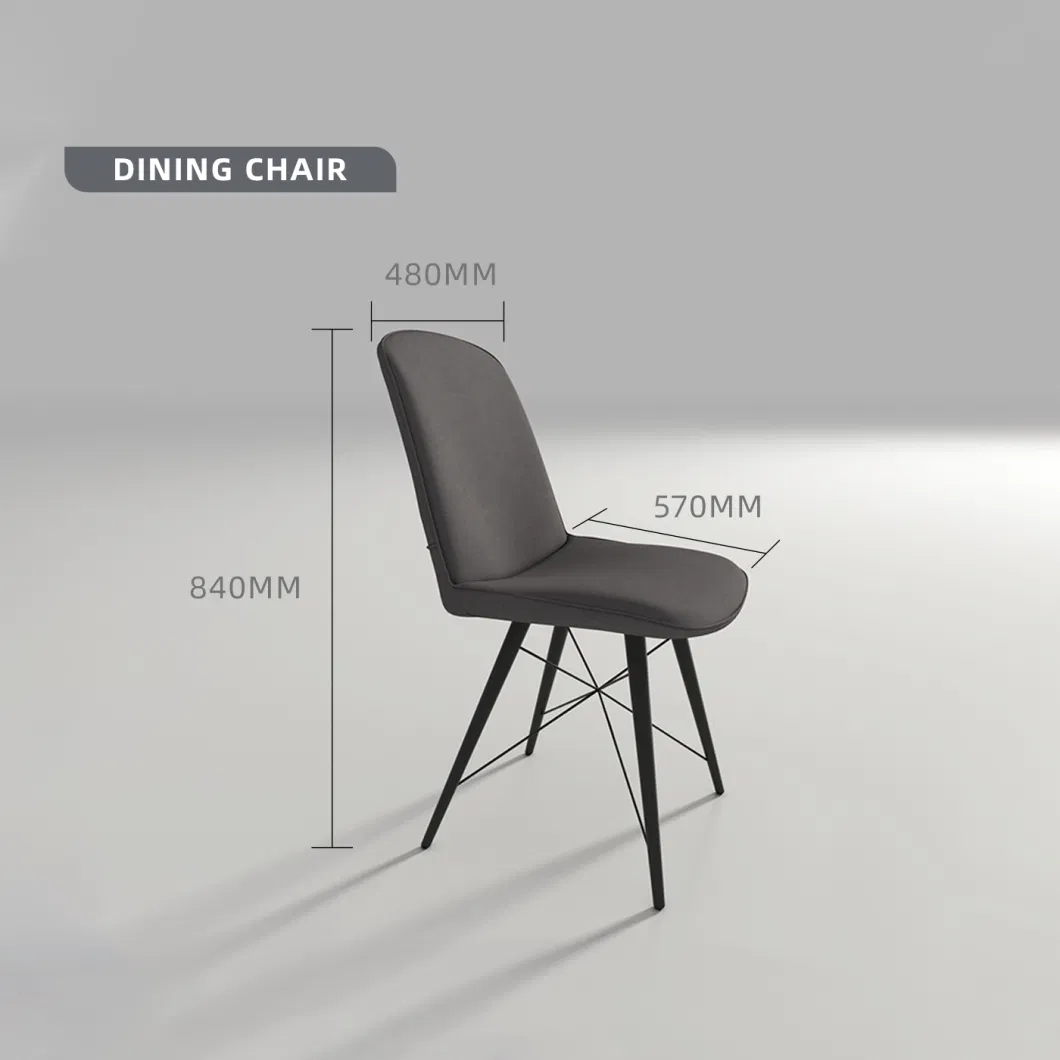 Modern Rectangle Restaurant Marble Dinner Kitchen Table Set Black Fabric Dining Chair