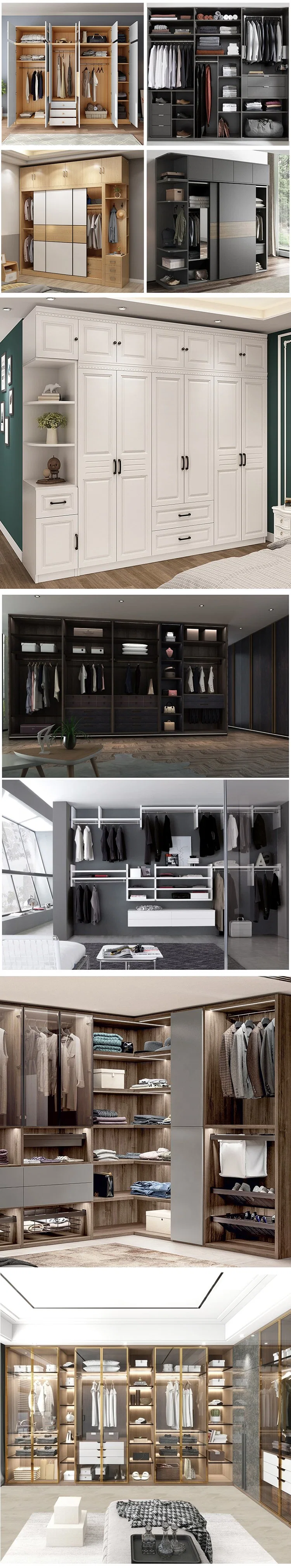 Modern Design Walk in Wardrobe Closet with Rotating Shoe Rack