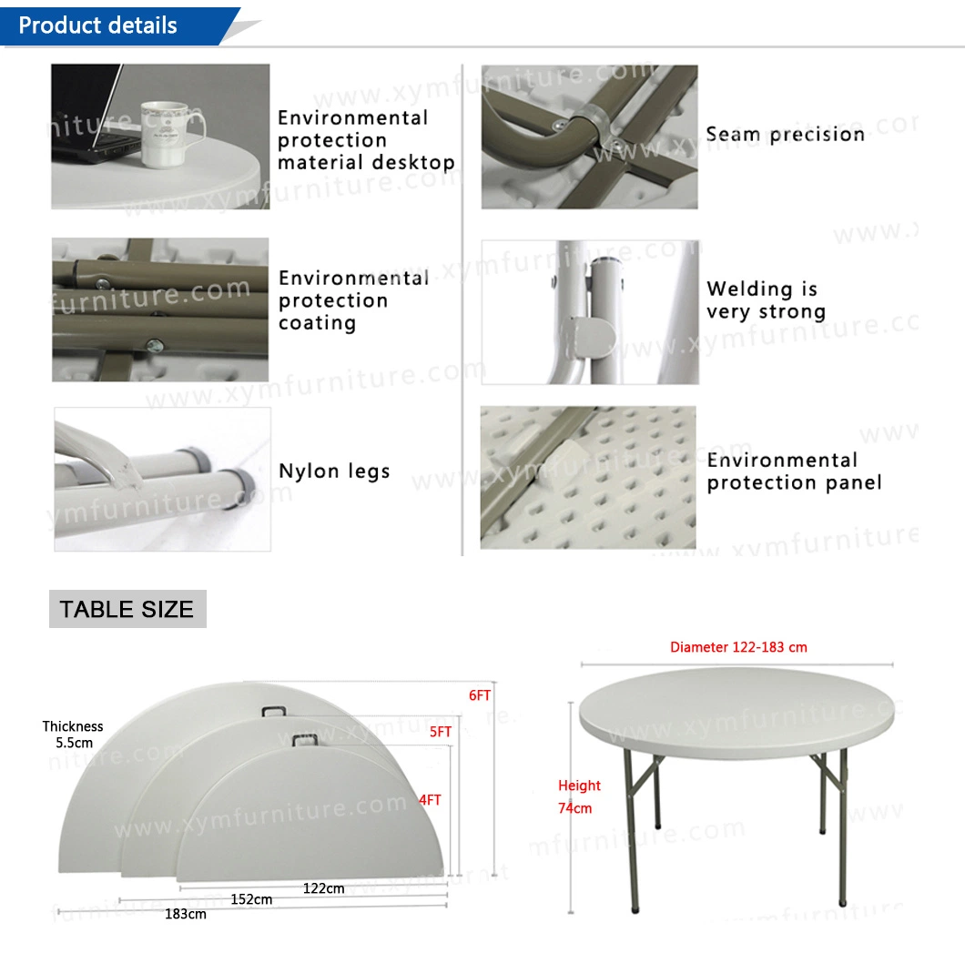 outdoor Furniture Garden Folding Plastic Dining Table for Event