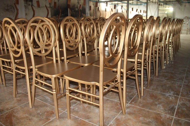 Gold Color Stackable Wood Chiavari Sandglass Dining Chairs