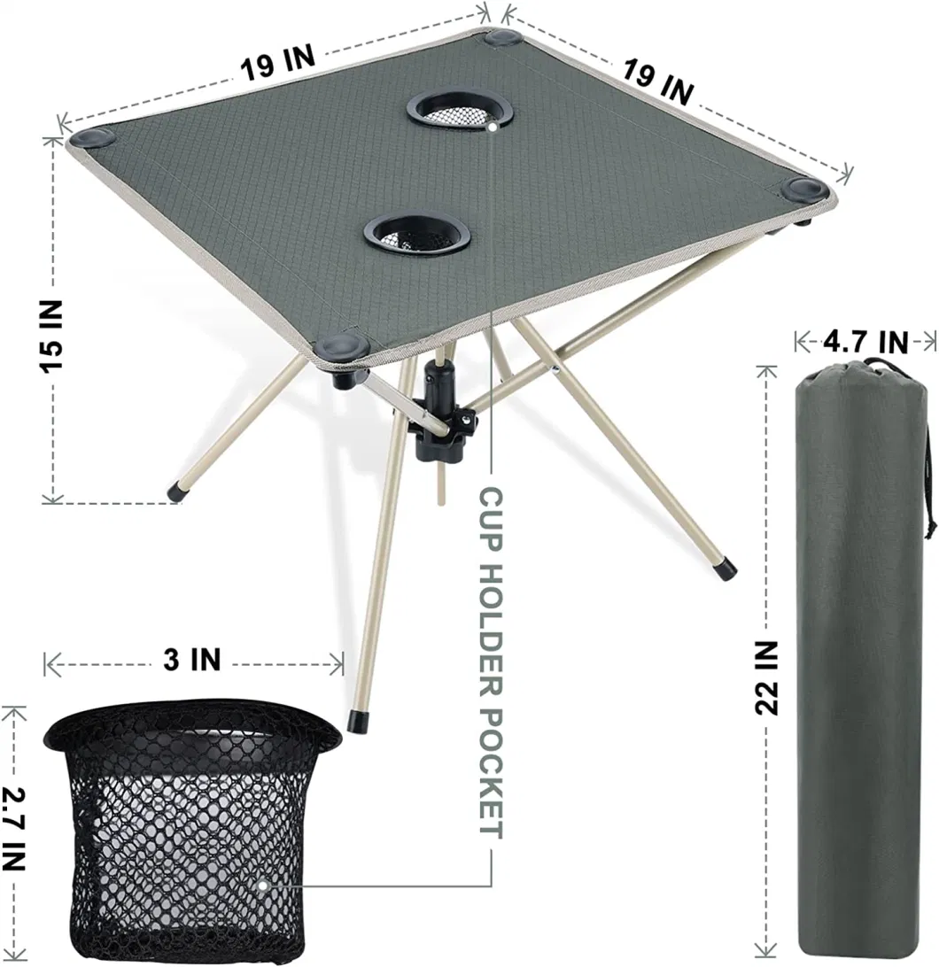 Woqi Portable Camping Table, Small and Lightweight Backpack Hiking Table