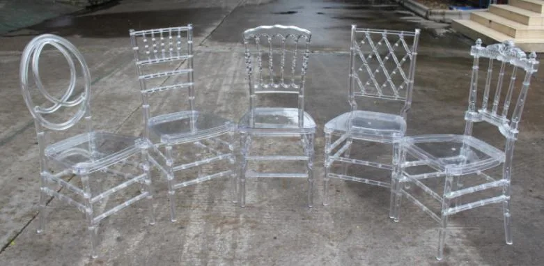 Plastic Tiffany Chair Resin PC Acrylic Wedding Chair Crystal Transparent Acrylic Chairs